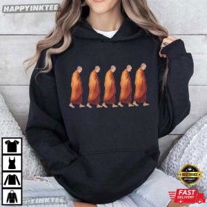 Peace And Love Mindful Monks Walking T Shirt (2)