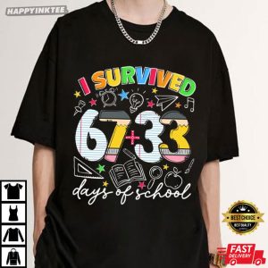 I Survived 67 33 Days Of School Teacher Student Gift T Shirt (2)