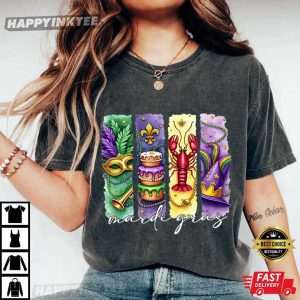 Mardi Gras Carnival Fleur De Lis Louisiana Crawfish Food Lover T Shirt (2)