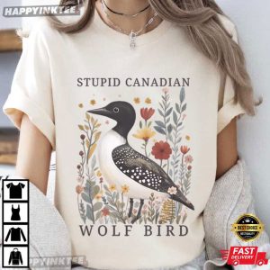 Stupid Canadian Wolf Bird Heated Rivalry Hockey Romance LGBTQ T Shirt (1)