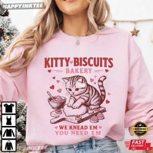 Kitty Biscuits Bakery Valentines Funny Cat T Shirt (4)
