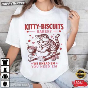 Kitty Biscuits Bakery Valentines Funny Cat T-Shirt