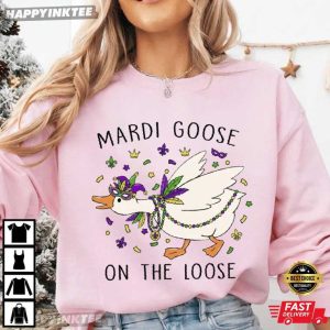 Mardi Goose On The Loose Mardi Gras Carnival Festival T Shirt (3)