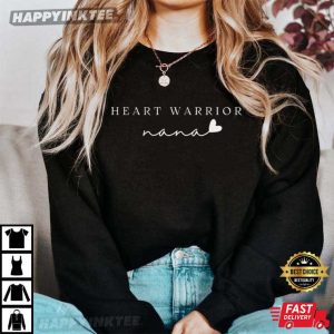 Heart Warrior Nana Support Squad CHD Awareness Custom Name T Shirt (3)