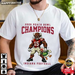 Indiana Hoosiers Bison Peach Bowl Champions 2026 Football T-Shirt