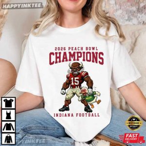 Indiana Hoosiers Bison Peach Bowl Champions 2026 Football T Shirt (2)