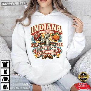 Indiana Hoosiers Peach Bowl Champions 2026 Football T Shirt (4)