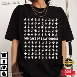 Silly Goose 100 Days Of School Funny T Shirt (1)