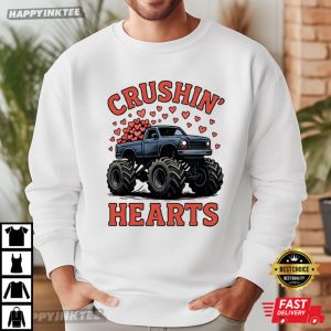 Crushin Hearts Monster Truck Funny Valentines Day T Shirt (1)