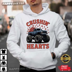 Crushin Hearts Monster Truck Funny Valentines Day T Shirt (3)
