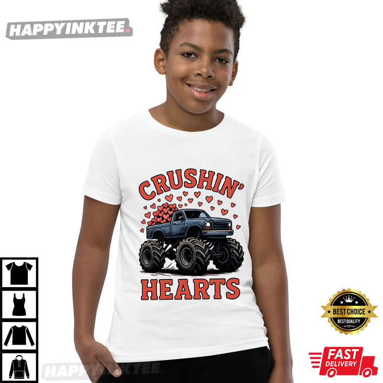Crushin Hearts Monster Truck Funny Valentines Day T-Shirt Crushin Hearts Monster Truck Funny Valentines Day T-Shirt