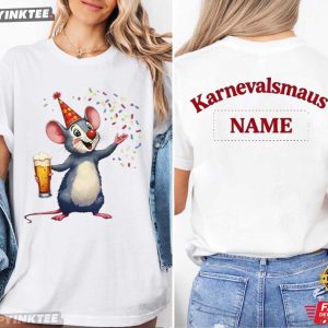 Mouse Iron On Carnival Costume Mardi Gras 2026 Custom Name T-Shirt