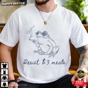 Frog Smoking Resist Three Dollar Struggle Meal Anti Fascism T Shirt (1)