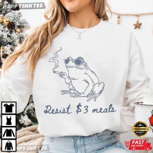 Frog Smoking Resist Three Dollar Struggle Meal Anti Fascism T Shirt (3)