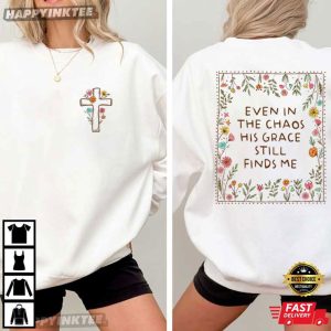 His Grace Finds Me Boho Christian Wildflower Religious T Shirt (4)