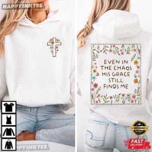 His Grace Finds Me Boho Christian Wildflower Religious T Shirt (1)