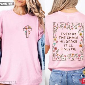 His Grace Finds Me Boho Christian Wildflower Religious T Shirt (3)
