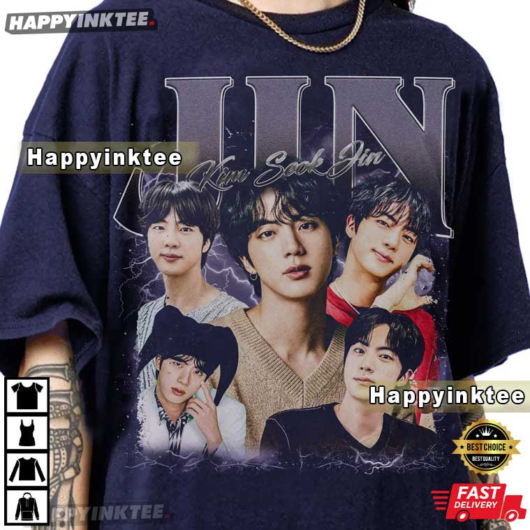JIN Kim Seok-Jin BTS Kpop Music Gift For Army T-Shirt JIN Kim Seok-Jin BTS Kpop Music Gift For Army T-Shirt