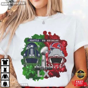 Seahawks Vs Patriots 2026 Super Bowl Football T Shirt (1)