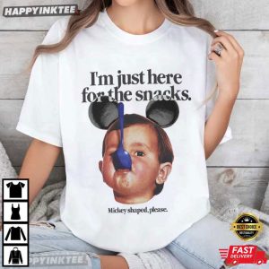 I'm Just Here For The Snacks Mickey Shaped Please Disney T Shirt (3)
