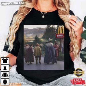 Fellowship At Waffle House McDonald's Lord of the Rings T Shirt (3)