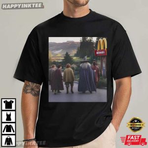 Fellowship At Waffle House McDonald's Lord of the Rings T Shirt (4)