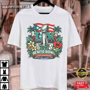 Benito Bowl LIX Levi's Stadium 2026 Bad Bunny Football T Shirt (4)