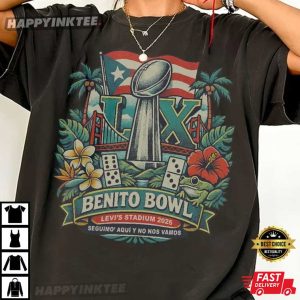 Benito Bowl LIX Levi's Stadium 2026 Bad Bunny Football T Shirt (2)