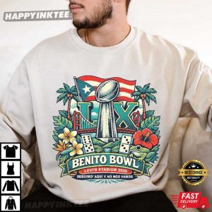 Benito Bowl LIX Levi's Stadium 2026 Bad Bunny Football T Shirt (3)
