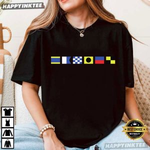 Personalized Name In Nautical Flags Maritime Flag T Shirt (2)