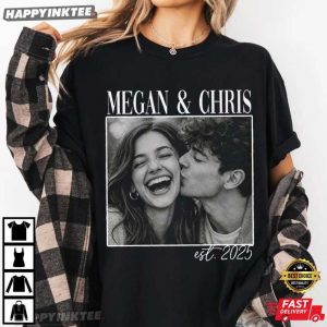 Custom Name And Photo Engagement Wedding Anniversary T Shirt (2)