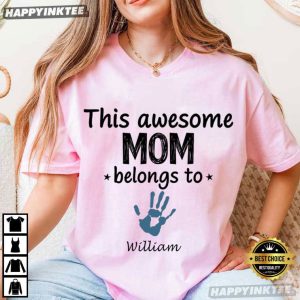 This Awesome Mom Belongs To Custom Kids Names Mother Gift T Shirt (3)