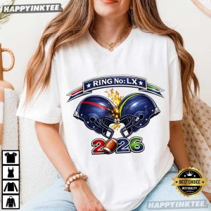 Football Rivalry Seattle Vs New England Super Bowl LX T Shirt (2)