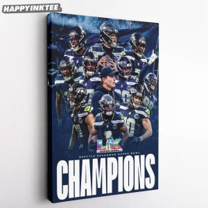 Seattle Seahawks Super Bowl LX Champions Football Poster (1)
