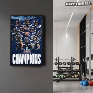 Seattle Seahawks Super Bowl LX Champions Football Poster (2)