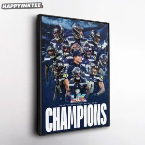 Seattle Seahawks Super Bowl LX Champions Football Poster (3)