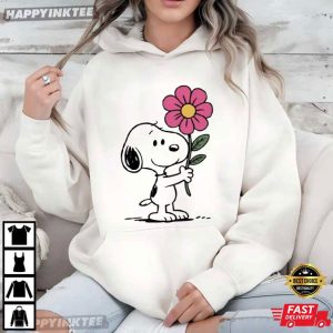 Cute Snoopy Flower Funny Peanuts Cartoon Valentine's Day Gift T Shirt (4)