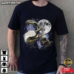 Three Honey Badger Moon African Animal Wildlife Galaxy T Shirt (4)