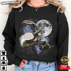 Three Honey Badger Moon African Animal Wildlife Galaxy T Shirt (1)