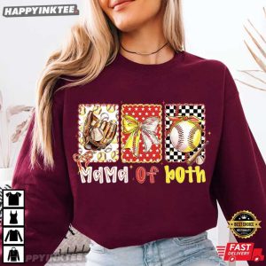 Mama of Both Baseball Game Day Mom Sports Lover T Shirt (1)