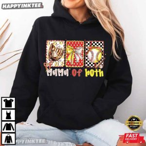 Mama of Both Baseball Game Day Mom Sports Lover T Shirt (3)