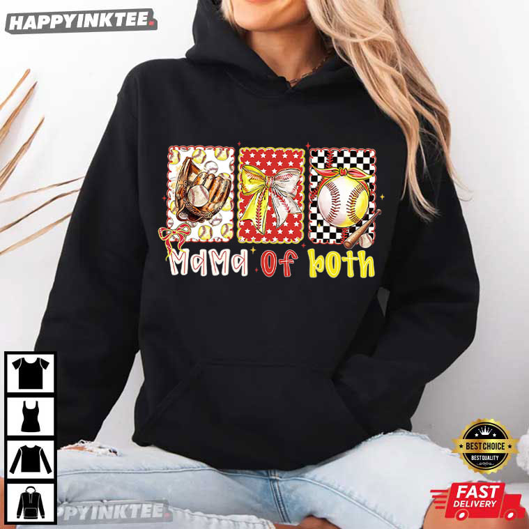 Mama of Both Baseball Game Day Mom Sports Lover T-Shirt Mama of Both Baseball Game Day Mom Sports Lover T-Shirt
