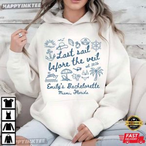 Custom Bachelorette Cruise Party Last Sail Before The Veil Boat T Shirt (1)