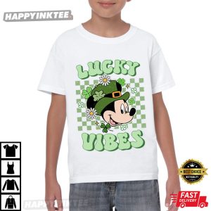 Disney Mickey Lucky Vibes St Patrick's Day T Shirt (1)
