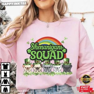 Shenanigans Squad Cute Scribble Pug Leprechaun St Patricks Day T Shirt (1)