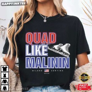 Quad Like Malinin US Figure Skater Winter Games T Shirt (3)
