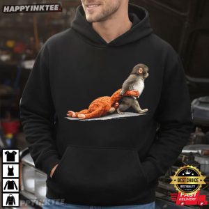 Monkey Punch Baby Monkey Holding Plush Toy Animal Lover T Shirt (4)