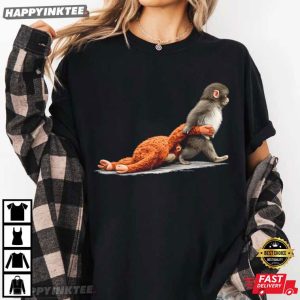 Monkey Punch Baby Monkey Holding Plush Toy Animal Lover T Shirt (1)