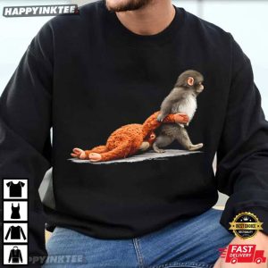 Monkey Punch Baby Monkey Holding Plush Toy Animal Lover T Shirt (3)