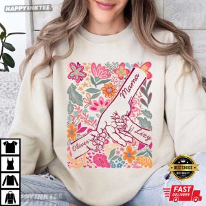 Boho Flower Custom Name Mom T Shirt (1)